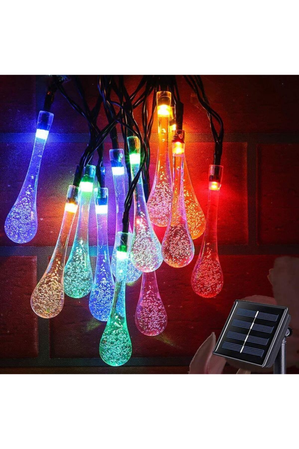 exeo Su Damlası Solar Bahçe Parti Ledi 50 Led Lamba Aydınlatma