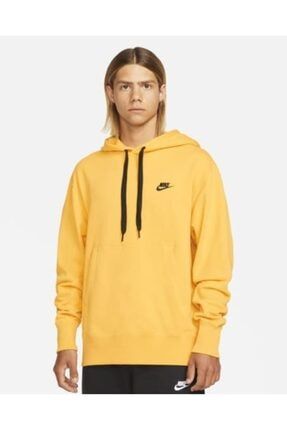 Sportswear Classic Fleece Pullover Hoodie Sarı Renk Erkek Sweatshirt DA0023-713
