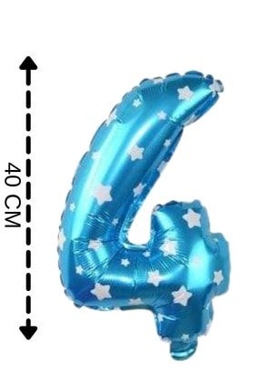 Folyo Balon 4 Rakamı Helyum Balon 40 Cm Mavi Renk AR15964