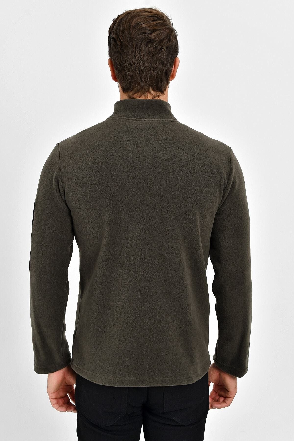 DYNAMO-Ανδρικό Χακί Plus Size Μπουφάν Fleece Chest Softshell Ύφασμα 6