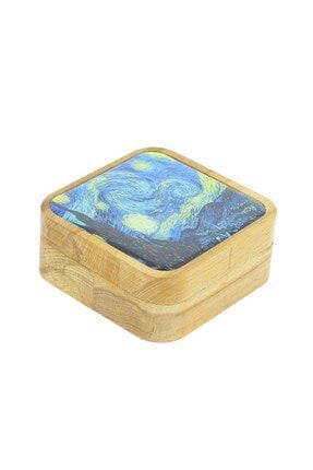 Van Gogh Yıldızlı Gece Starry Night Desenli Takı Hatıra Saklama Kutusu TYC00294562794
