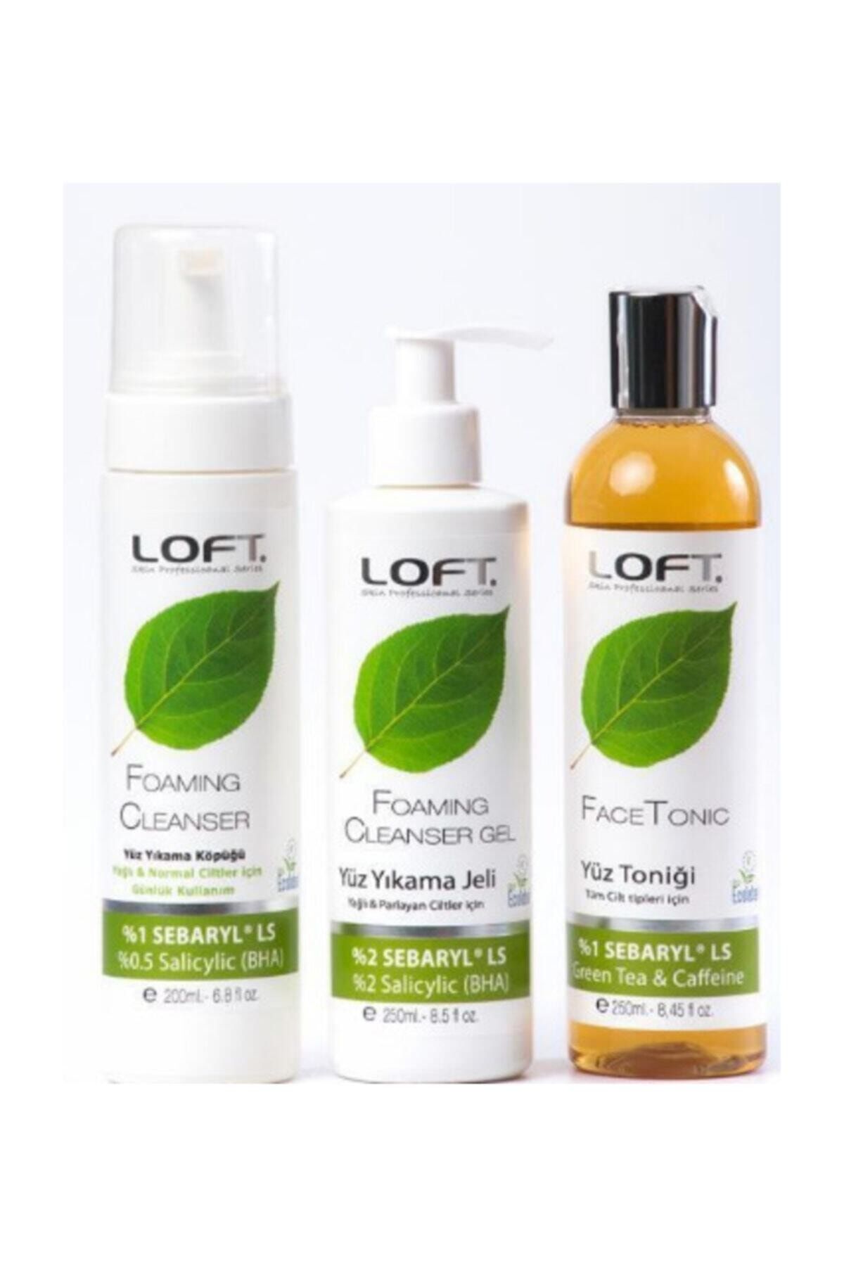 Loft Yağlı Parlayan Ve Akneli Ciltler Için Cilt Bakım Seti 3 Lü Set