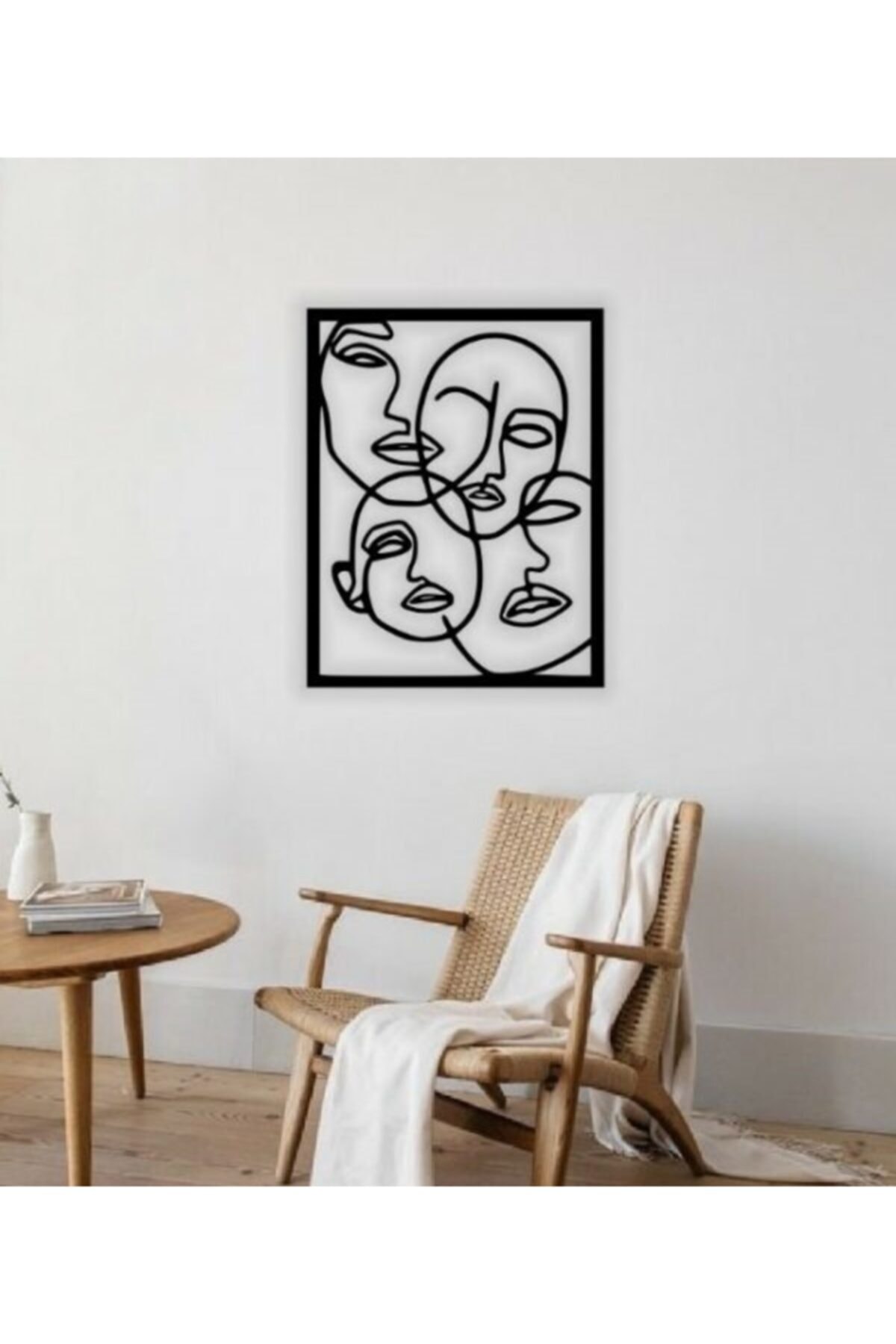 Ahşap Karışık Yüzler Duvar Dekoru