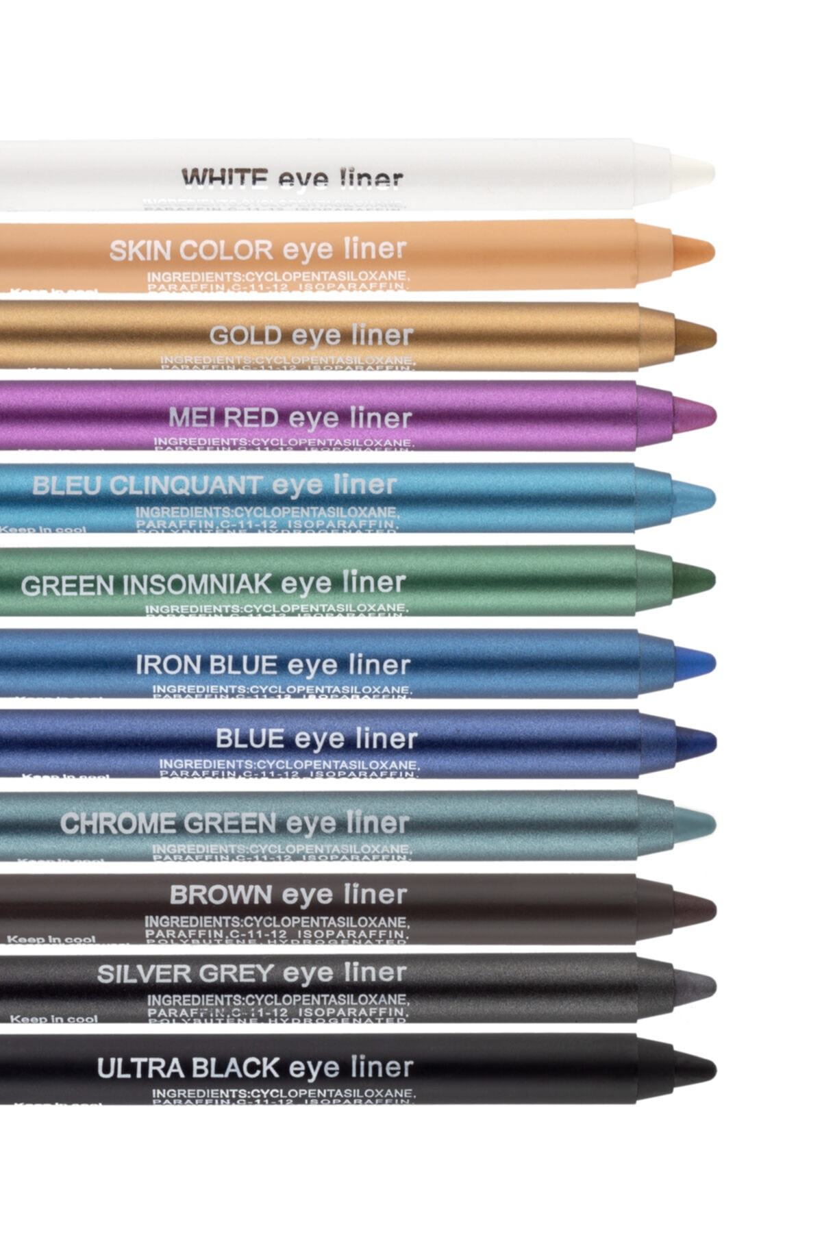 12 Renkli Neon Yağlı Göz Kalemi Seti