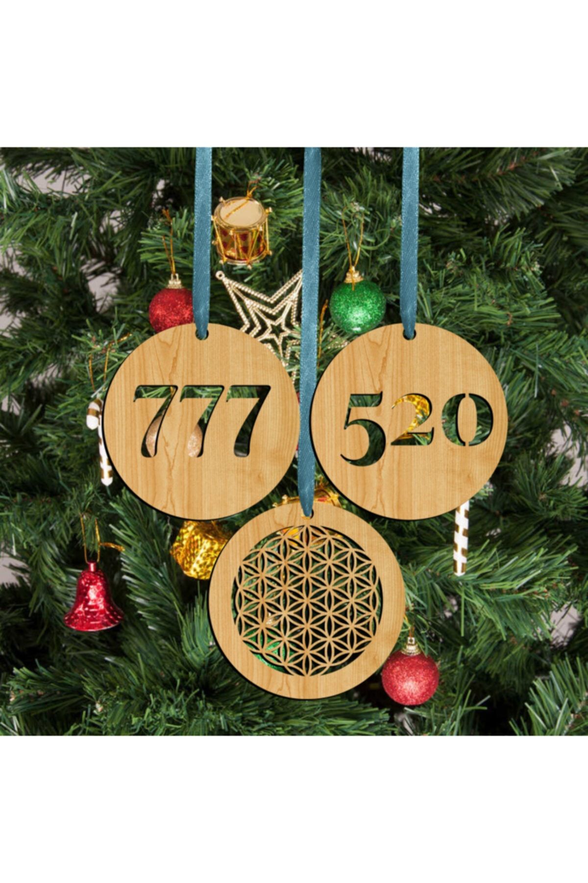 Walldeco-2022 Christmas Ornaments - 777, 520, Flower of Life 1