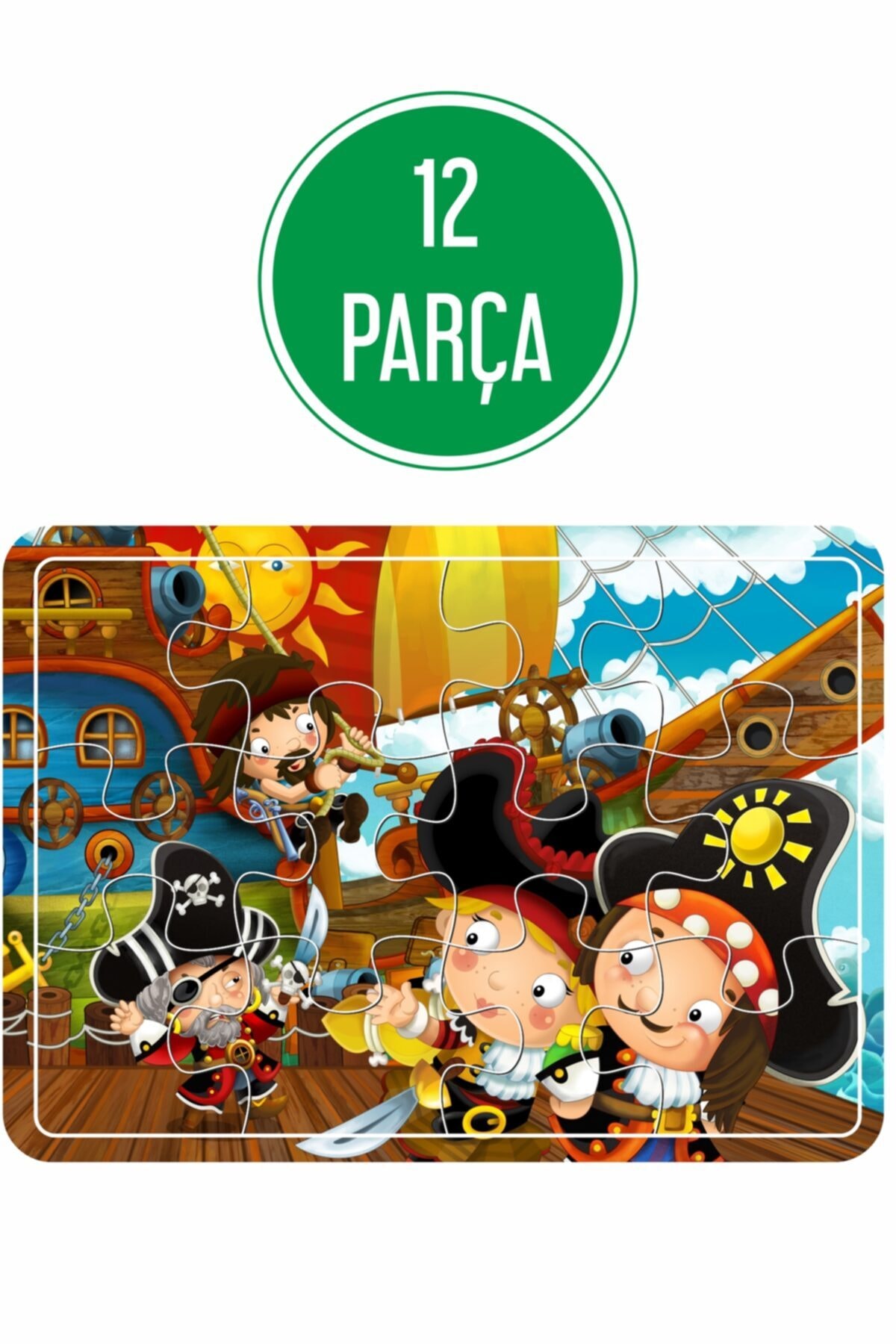 LİPYOS Sevimli Korsanlar, Dinazorlar, Sevimli Hayvanlar, At Arabası 4'lü Ahşap Puzzle Set fotoğrafı 2 (önizleme)