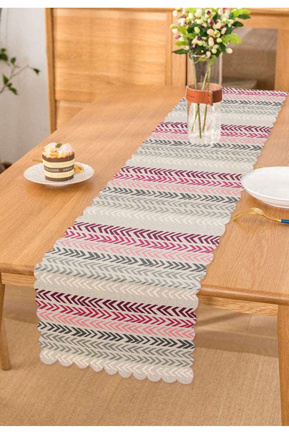 Realhomes Alergăr Cu Pernă Imprimată Digital Cu Motiv În Zig-zag Colorat - One Size