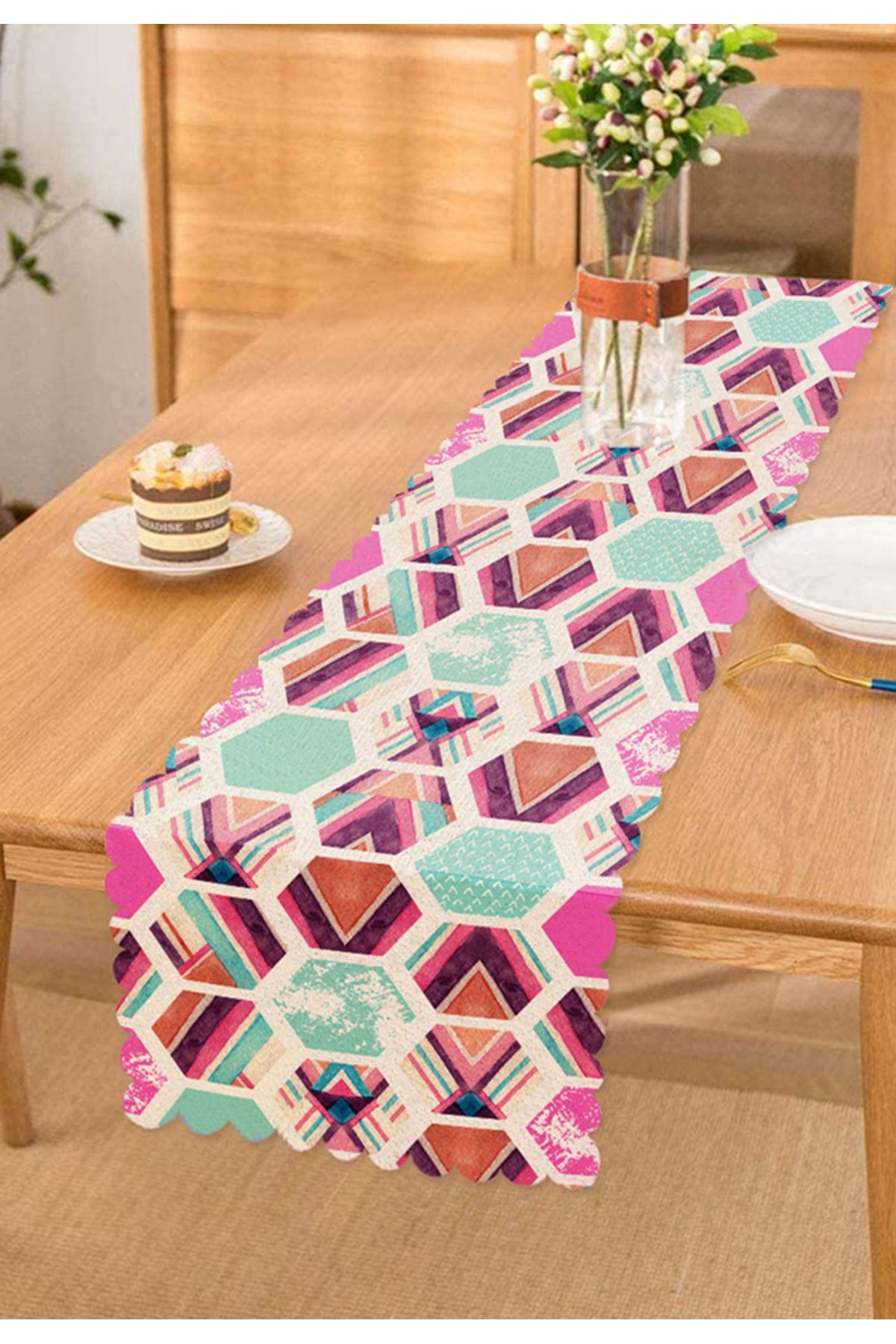 Realhomes Alergăr Imprimat Digital Cu Forme Colorate Moderne - One Size