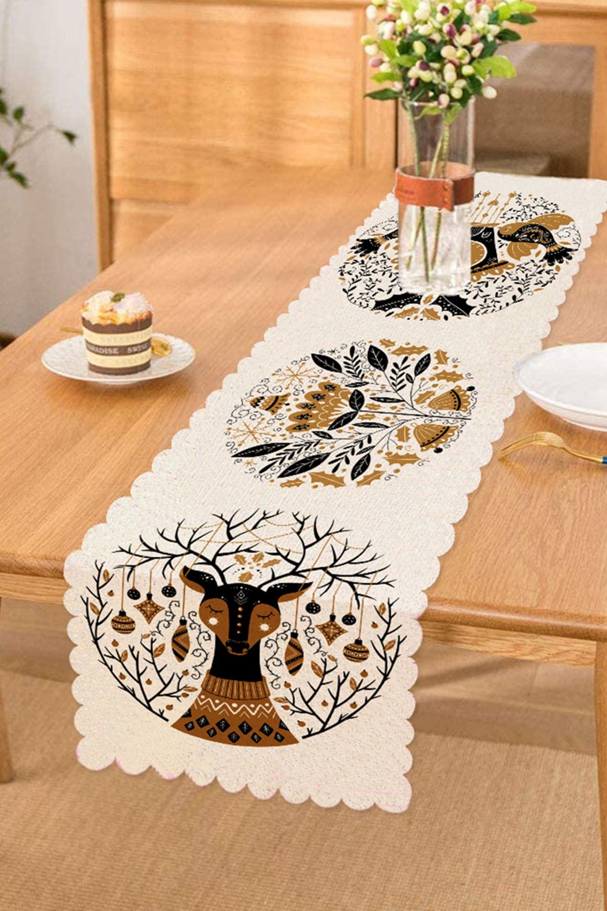Realhomes-Desen de țiglă Motiv de ceas cu cuc Imprimat digital Runner decorativ 1