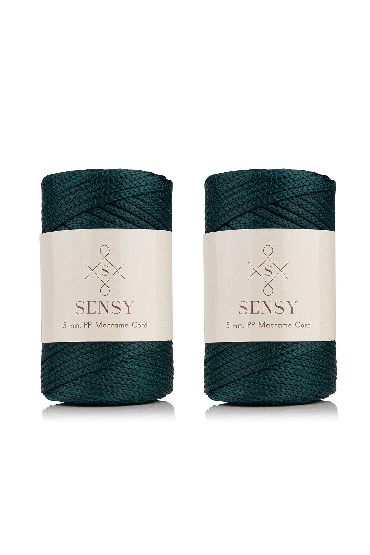 SENSY-Premium Polyester Macrame String 5 mm Pp Cord Σετ 2 Πράσινο, Jumbo String, Makrame, Supla, Σχοινί τσάντας 1