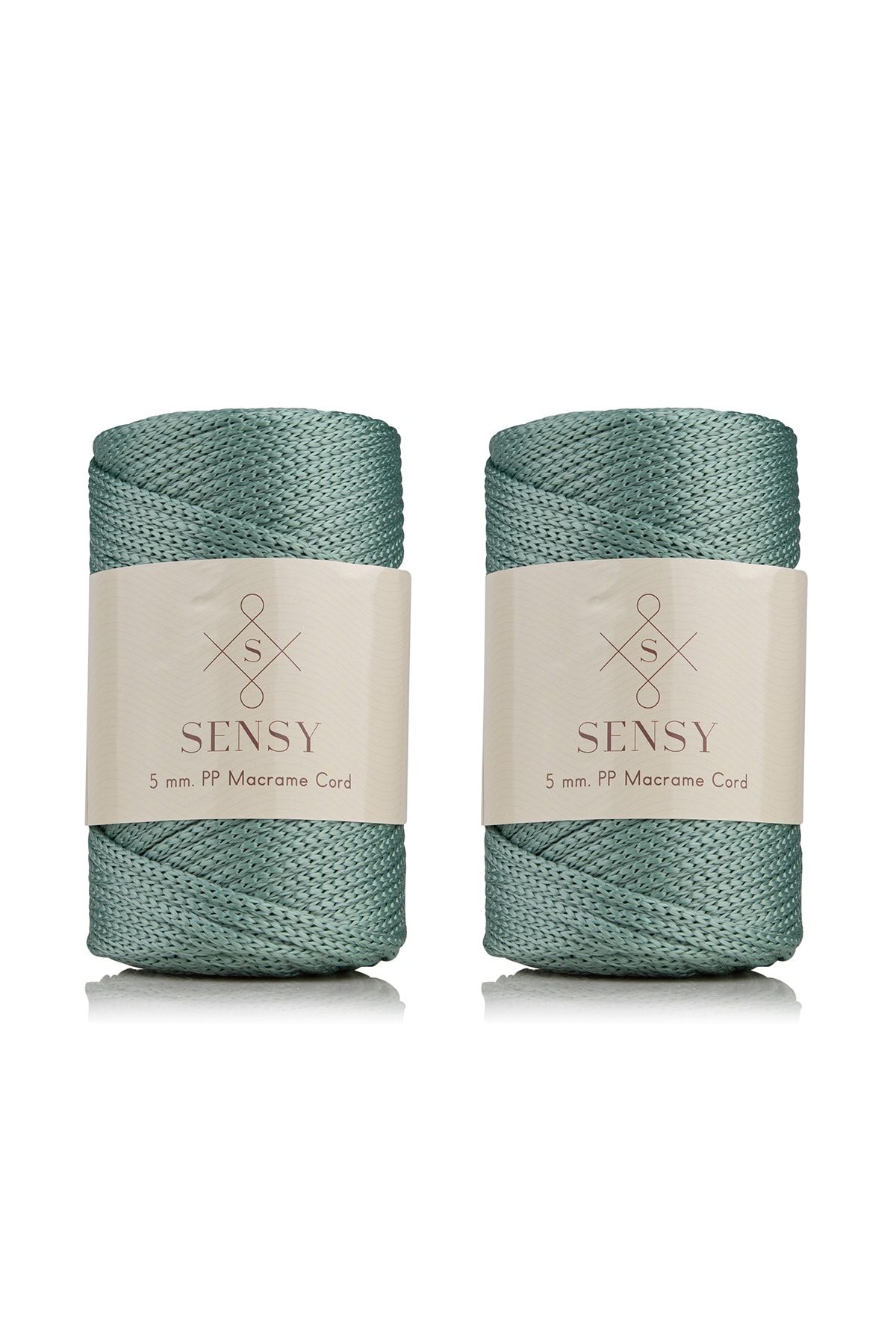 SENSY-Premium Polyester Macrame Rope 5 Mm Pp Cord Set of 2 Sage, Jumbo Rope, Macrame, watering can, bag rope 1