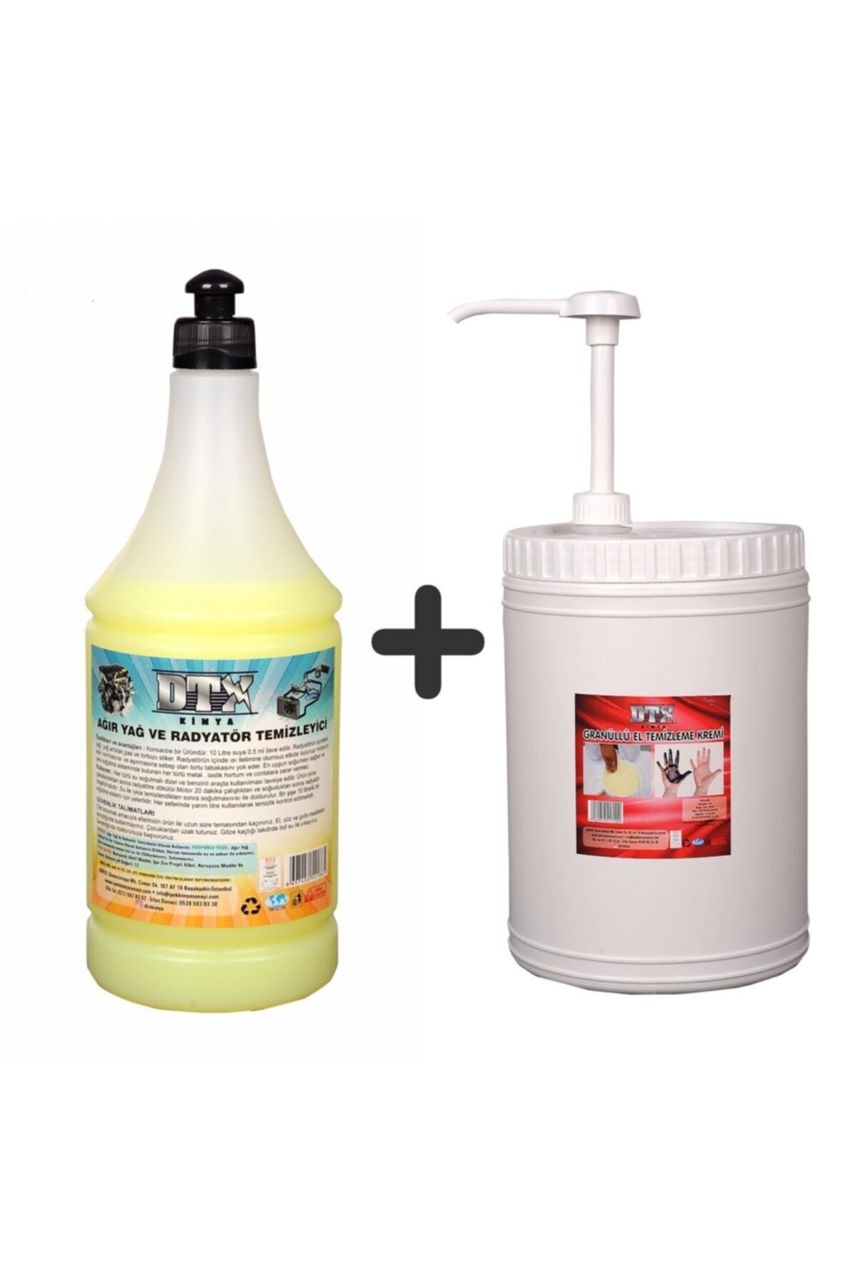 Ağır Yağ Sökücü Radyatör Temizleme Ilacı 1 Litre & Granüllü El Sabunu 4 Kg (sanayi Tipi)