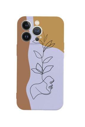 Iphone 13 Pro Flower Face Tasarımlı Lila Telefon Kılıfı BCIPH13PFLWFACE