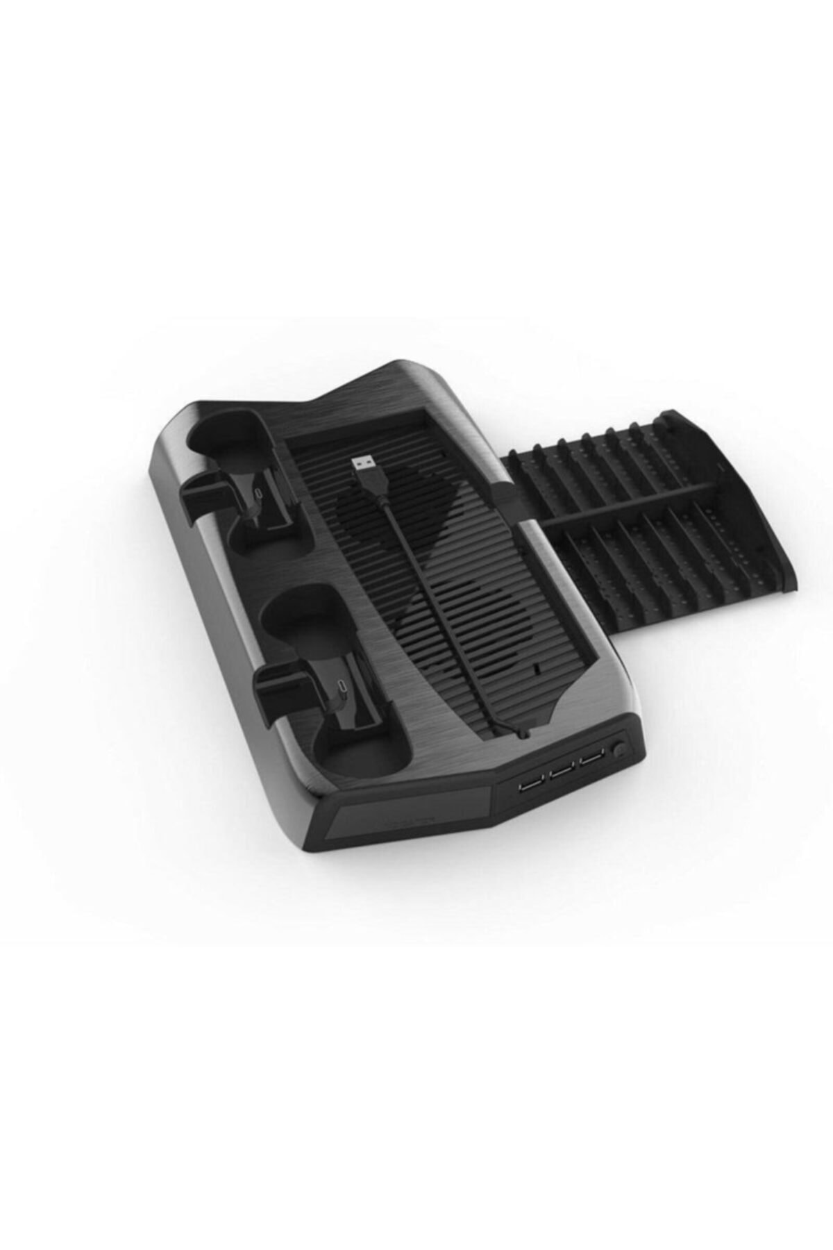 Ps5 Dikey Tutucu Fanlı -2xjoystick Şarjlı Oyun Cd Bölmeli Stand 2