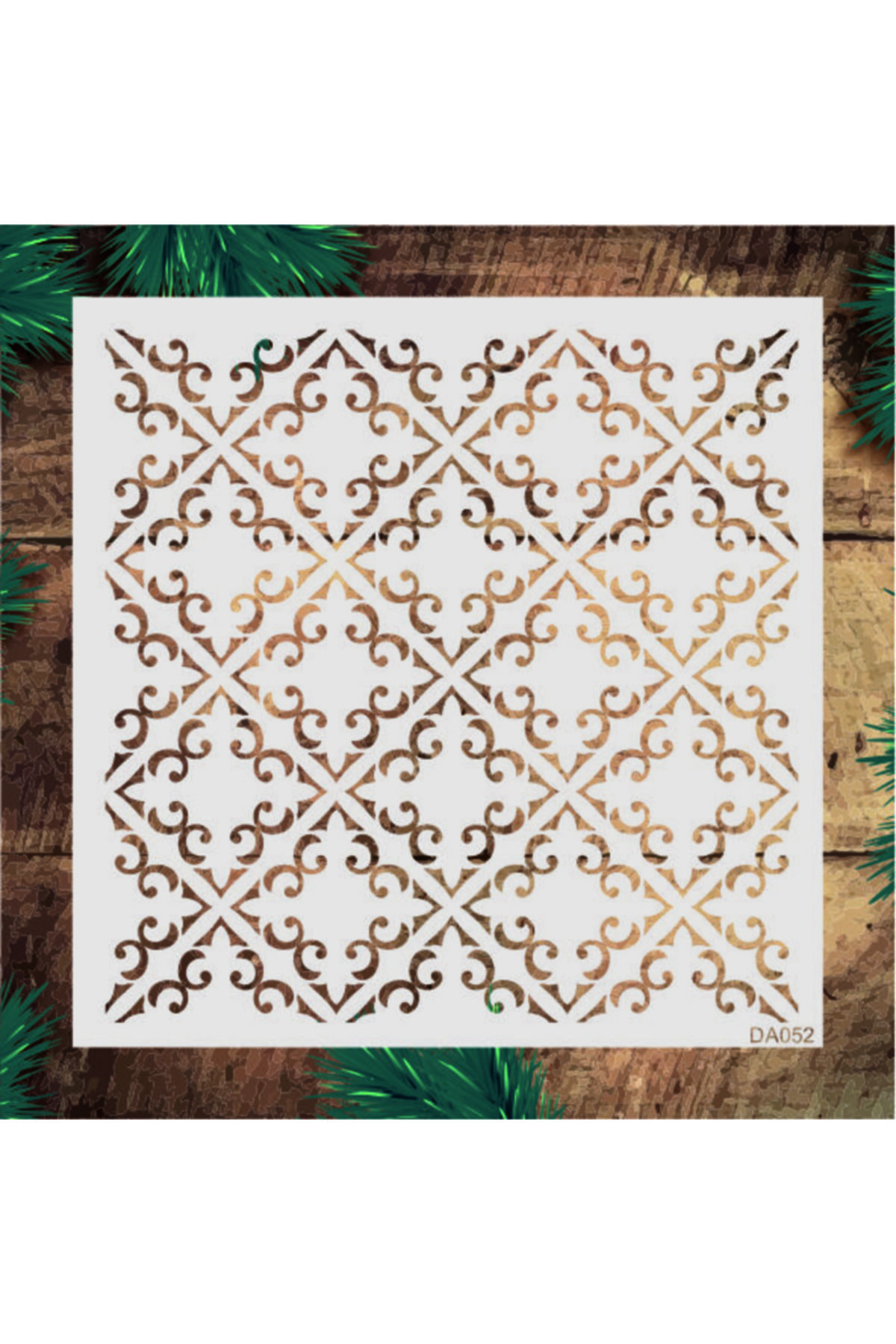 STENCİLTASARIM Stencil Tasarım Da052- Dekoratif Duvar, Eşya, Fayans,kumaş Boyama Şablonları 30x30 Cm