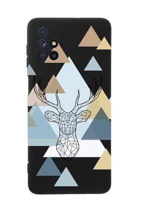 Samsung M51 Polygon Deer Premium Silikonlu Telefon Kılıfı MCANDLPLYGNDR168