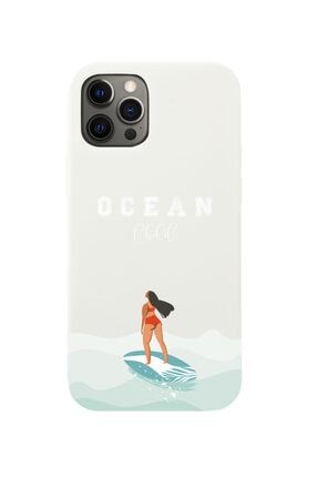 Iphone 12 Pro Max Ocean Child Tasarımlı Beyaz Telefon Kılıfı BCIPH12PMAXOCEANCHLD
