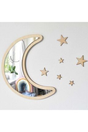Çocuk Odası Dekoratif Hilal Ayna Ve Yıldız Seti Güvenli Kırılmaz Ayna DekorHokka6