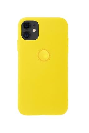 Iphone 11 Sun Tasarımlı Sarı Telefon Kılıfı BCIPH11SUN