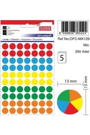 Yuvarlak Ofis Etiketi 13mm Karışık Renkli PRA-5120255-4999