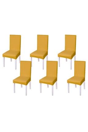 6lı Balpeteği Desen Likra Kumaşlı Tüylenmez Yikanabilir Sandalye Örtüsü Sandalye Kılıfı dop10949075igo