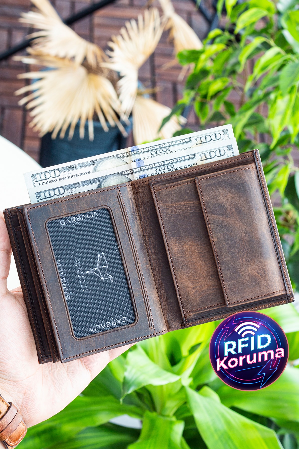 Reynosa Genuine Leather Men's Crazy Brown Wallet with Coin Split