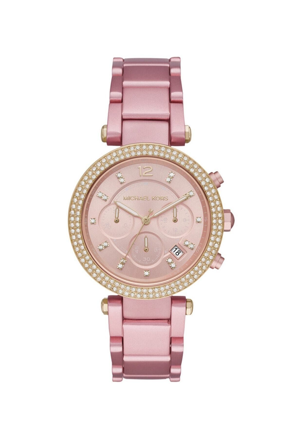 ساعت مایکل کورس زنانه صورتی نگین  Michael Kors