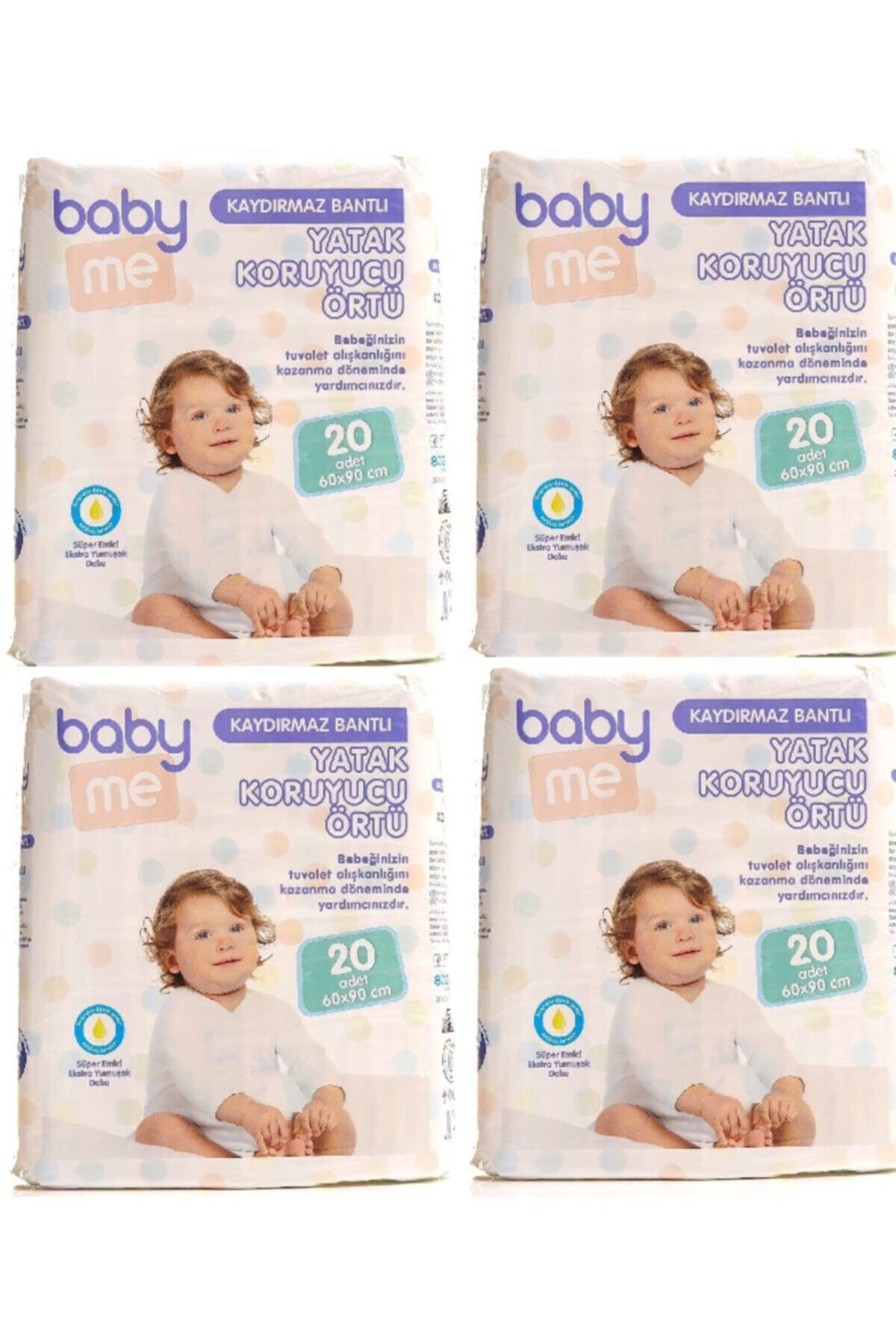 Baby&Me Kaydırmaz Bantlı 20 Adet 60x90 Cm Yatak Koruyucu Örtü X 4 Adet