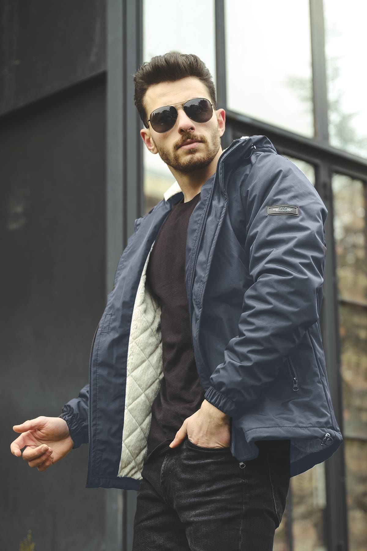 Oksit Bondichk Furry Water Resistant Slim Fit Coat Trendyol