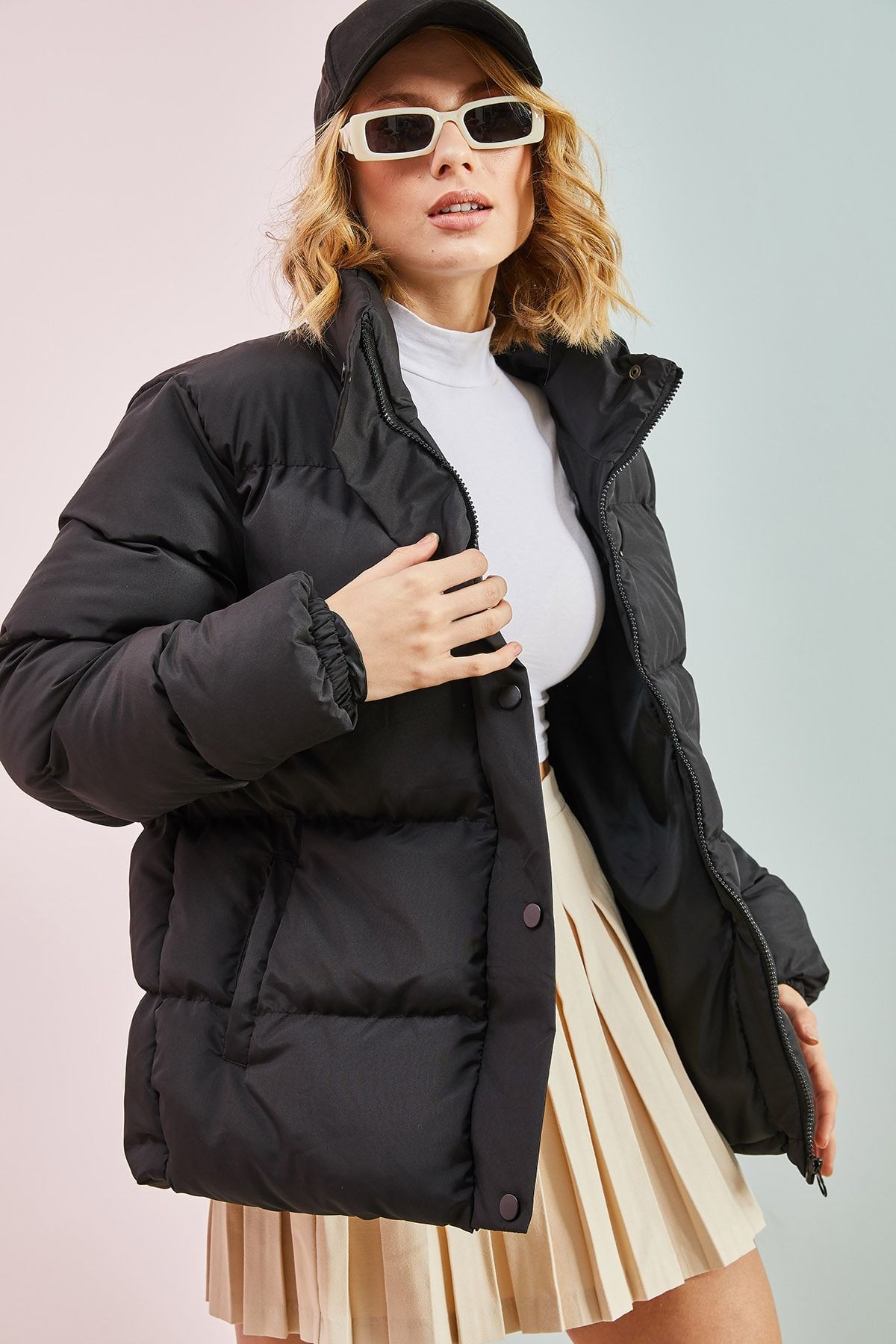 Black ultimate sales oversized puffer jacket