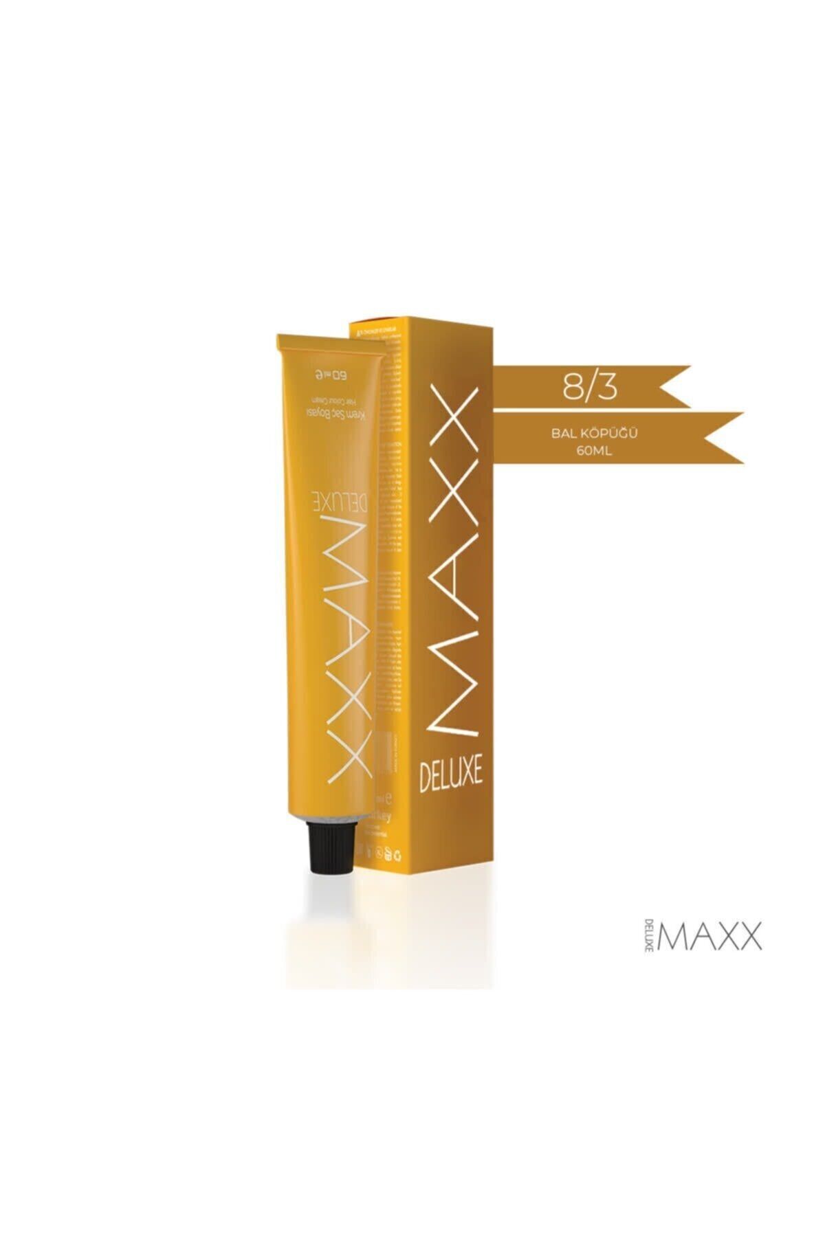 رنگ مو آبی مردانه و زنانه لوله 8.3 فوم عسل 60 میل MAXX DELUXE
