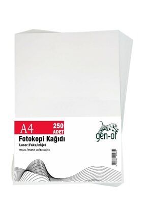 A4 80 G/m 250 Adet Beyaz Fotokopi Kağıdı 1 Paket GENOFOTOKOPIBYZ250
