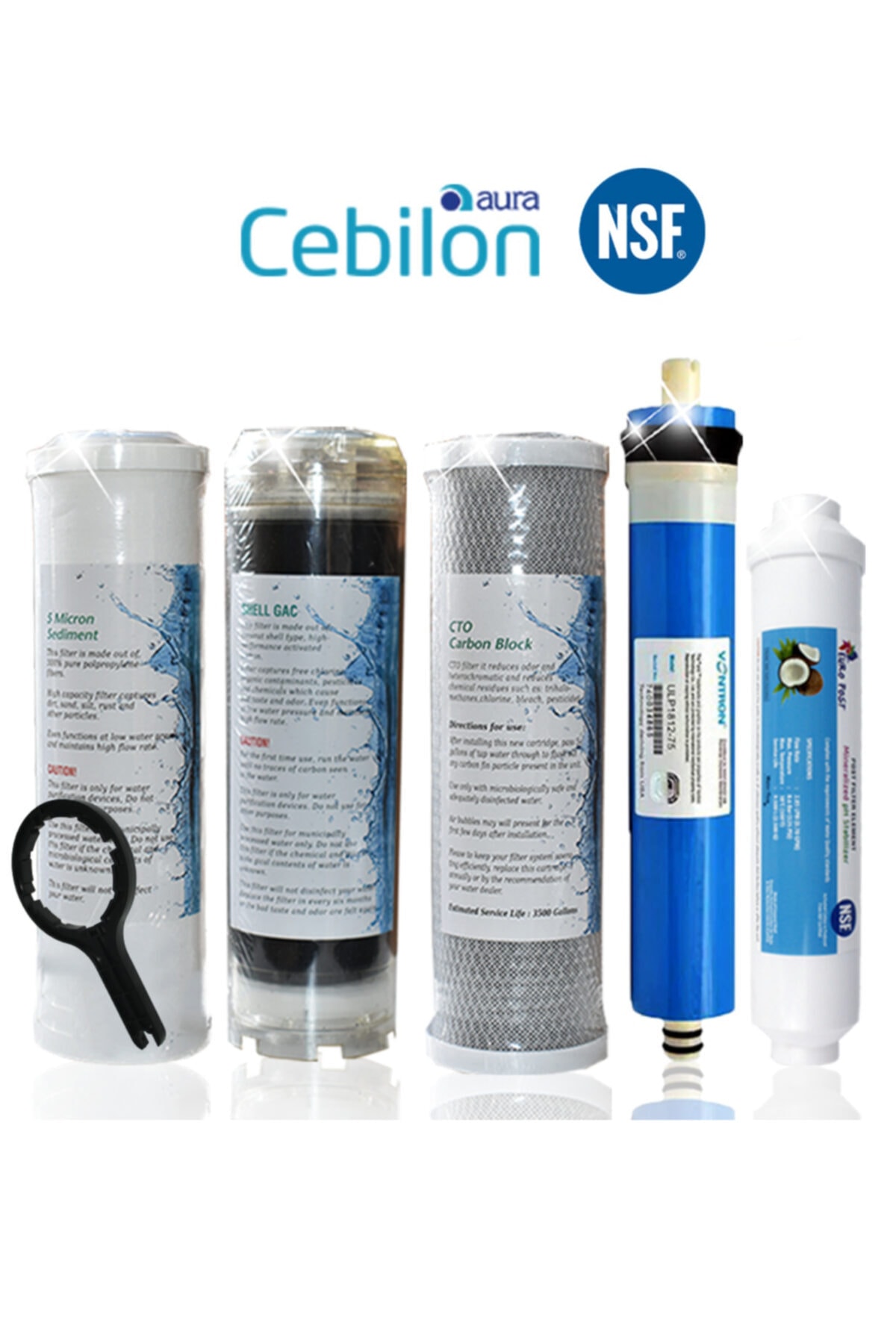 SULOOK Ihlas Aura Cebilon Su Arıtma Cihazı Uyumlu Vontron Membran'lı Bakım Seti