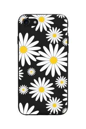Iphone 7 - 8 - Se Uyumlu Big Daisy Tasarımlı Siyah Lansman Telefon Kılıfı iPhone8amz-lns-007