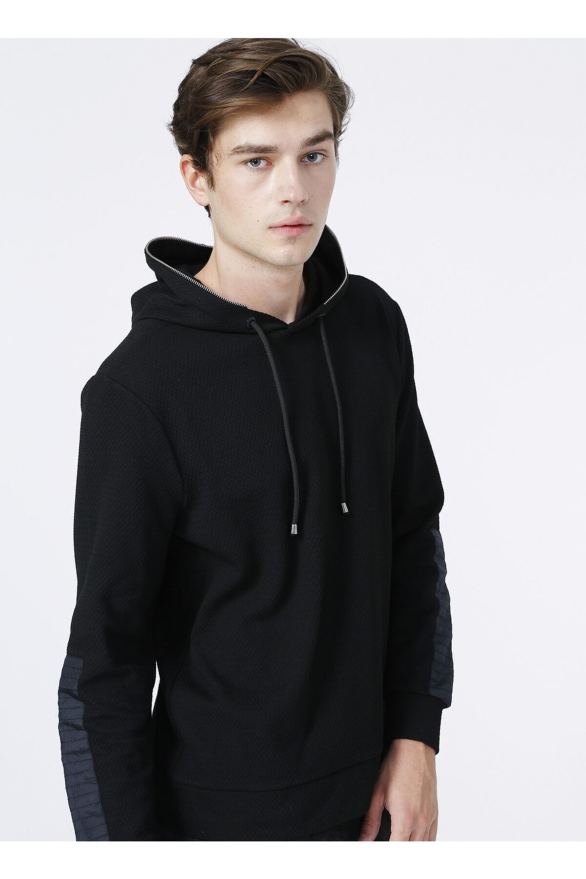 Black on Black Men s Black Hooded Sweatshirt Trendyol