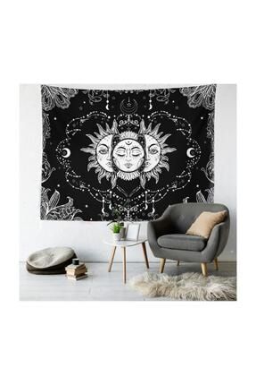 Güneş Ve Ay Duvar Örtüsü Kadife Duvar Halısı Tapestry 150x110 Cm yss12