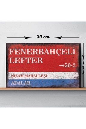 Nizam Mahallesi Fenerbahçeli Lefter Sokak Tabelası Baskılı Vintage Tablo TBL23721
