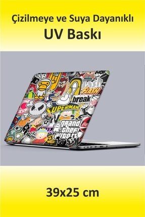 Uv Baskı Sticker Kaplama Notebook Macbook Stickerbomb KSTK-005