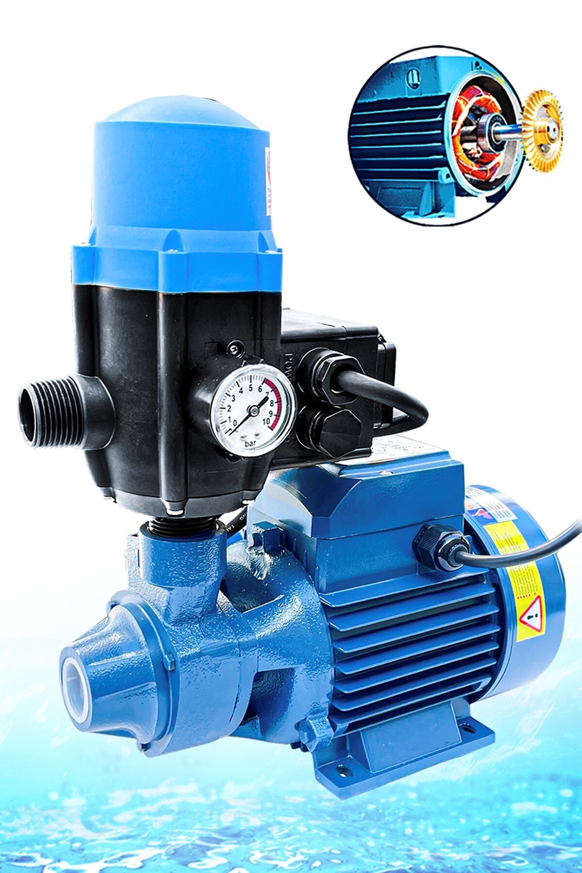 ROWERMAX Ibeltech Bakır-dkm60 0.37kw 0.5hp 1" Bakır Sargılı Paket Hidrofor Sistem Su Pompa Motoru
