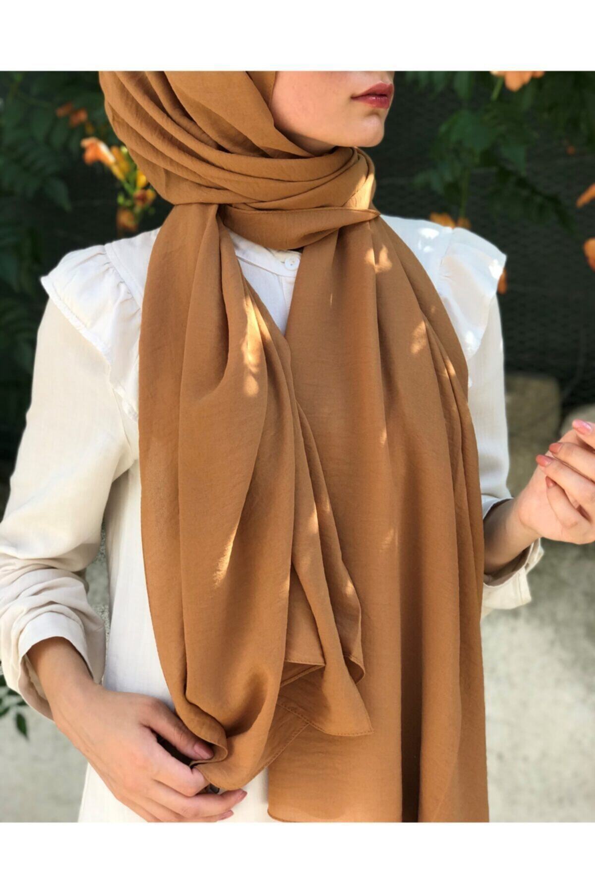 شال زنانه قهوه ای آرمینه | MHTP1048 اورجینال - تصویر 2