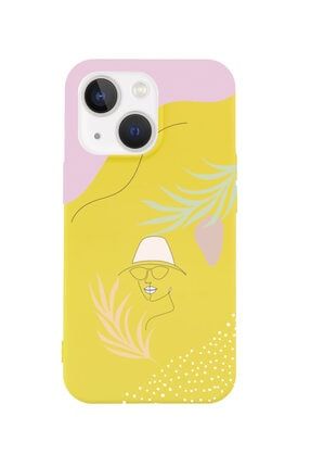 Iphone 13 Face Art Flower Tasarımlı Sarı Telefon Kılıfı BCIPH13FCEARTFLW