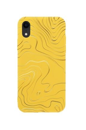Iphone Xr Golden Line Tasarımlı Sarı Telefon Kılıfı BCIPHXRGLDNLNE