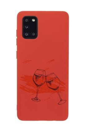 Samsung A31 Spilled Wine Premium Silikonlu Telefon Kılıfı MCANDLSPLLDWN260