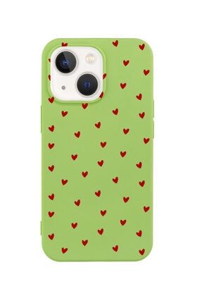 Iphone 13 Minik Kalpler Tasarımlı Yeşil Telefon Kılıfı BCIPH13MNKKLP