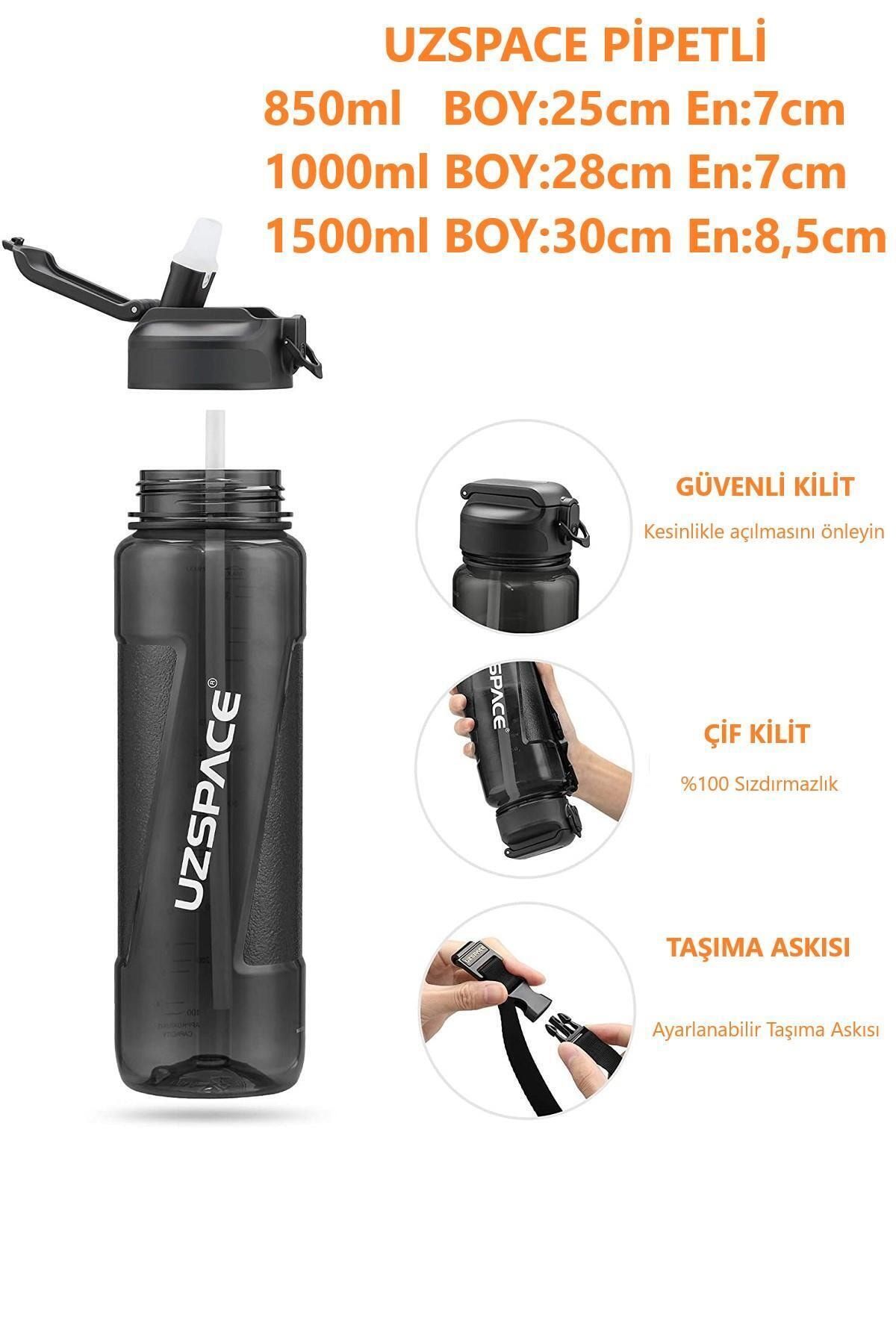 Uzspace-850ml Tritan Water Bottle with PIPET 5