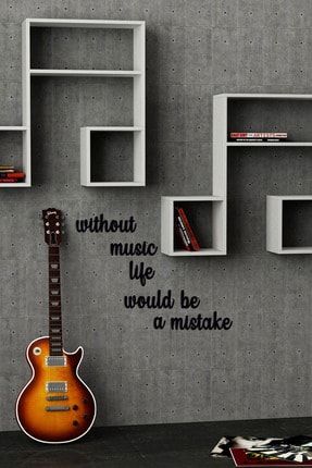 Without Music Life Would Be A Mistake Ev Genç Müzik Odası Dekorasyonu Duvar Yazısı Tablo bwd-m196