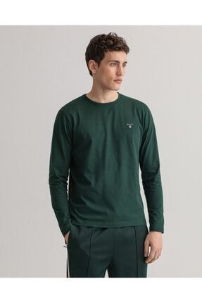 Erkek Yeşil Regular Fit Uzun Kollu T-shirt 234502