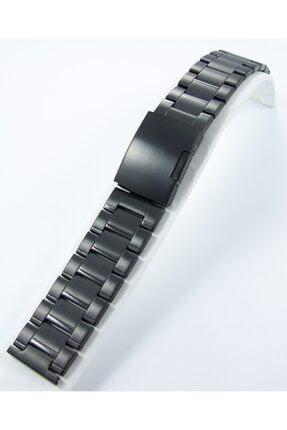 22mm Fırçalı Siyah Metal Saat Kordonu Çelik Kolçak 492737571