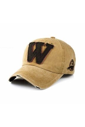 W Şapka Hardal Rengi Ithal Yıkamalı Baseball SD9001