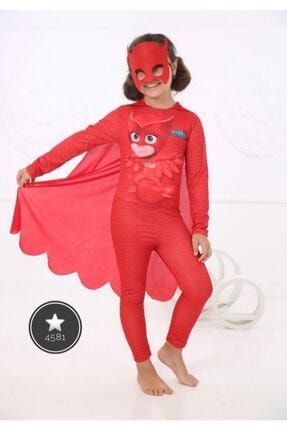 Pijamaskeliler Kırmızı Baykuş Kız Kostümü 36985214